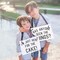 Ritzy Rose 2 Funny Ring Bearer Sign - Black on 11x8in White Linen Cardstock with Black Ribbon